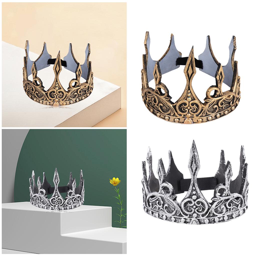 King Crown for Men Birthday for Men Medieval for Prom Party Ancient gold