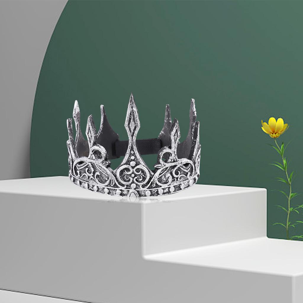 King Crown for Men Birthday for Men Medieval for Prom Party Ancient silver