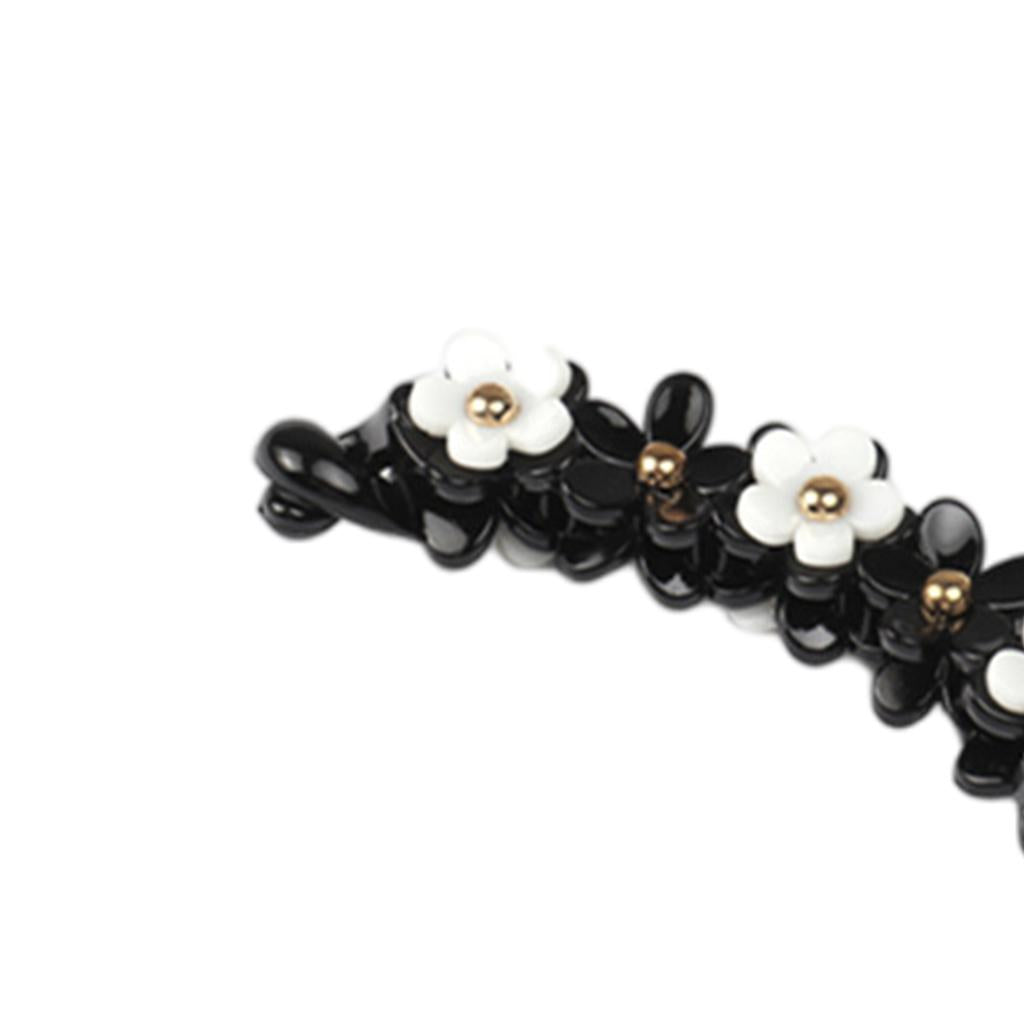 Girls Fashion Black White Petals Hair Clip Duckbill Hairpin Headwear Style 2