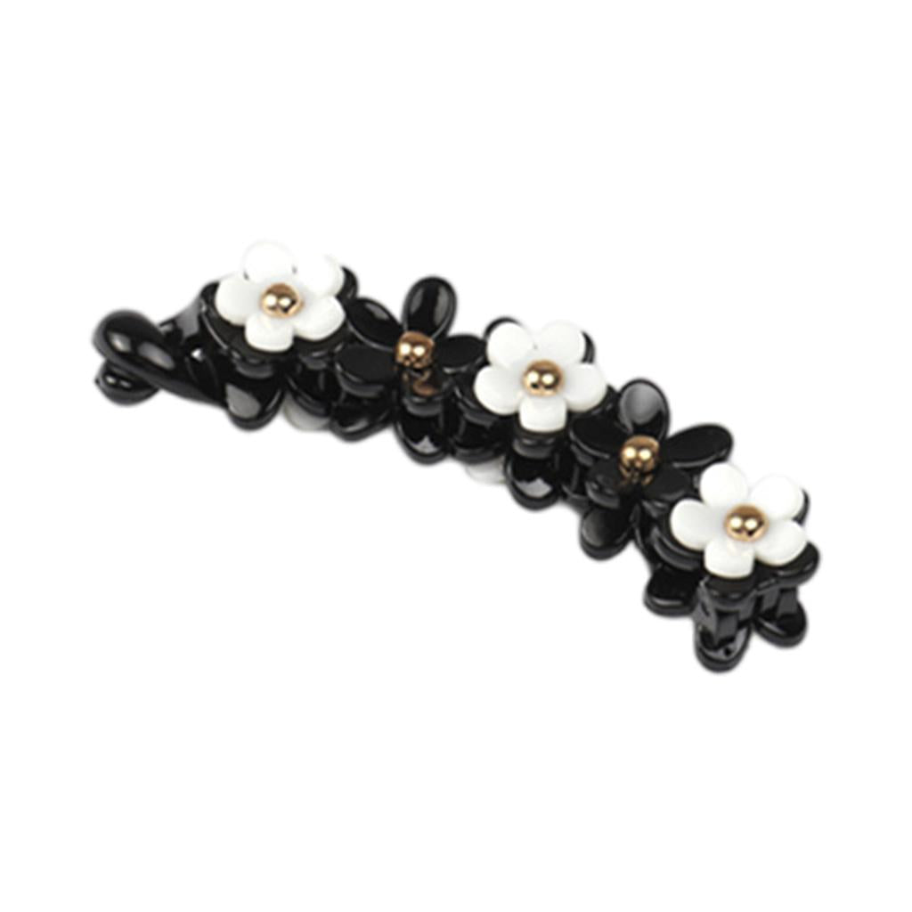 Girls Fashion Black White Petals Hair Clip Duckbill Hairpin Headwear Style 2