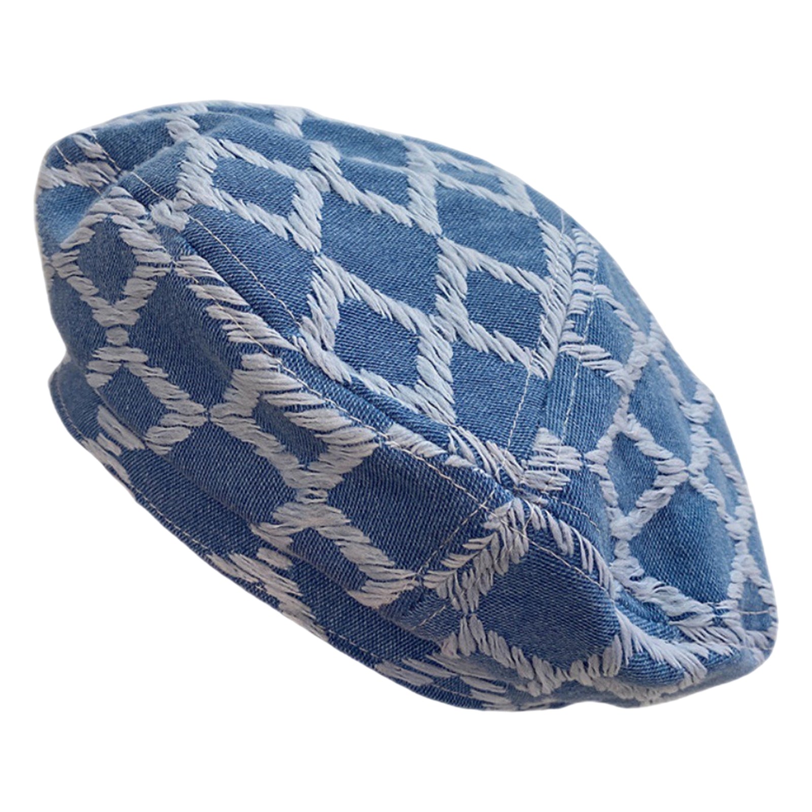 Women Beret Hat Classic Sunshade French Style Peaked Beanie Medium Blue