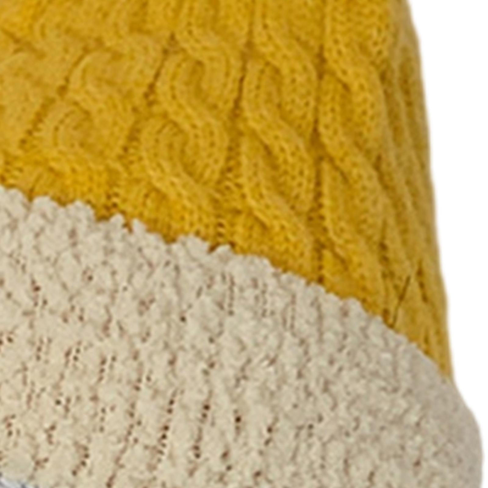 Women Knitted Beanie Winter Fashion Thermal Hats Outdoor Gadget Yellow
