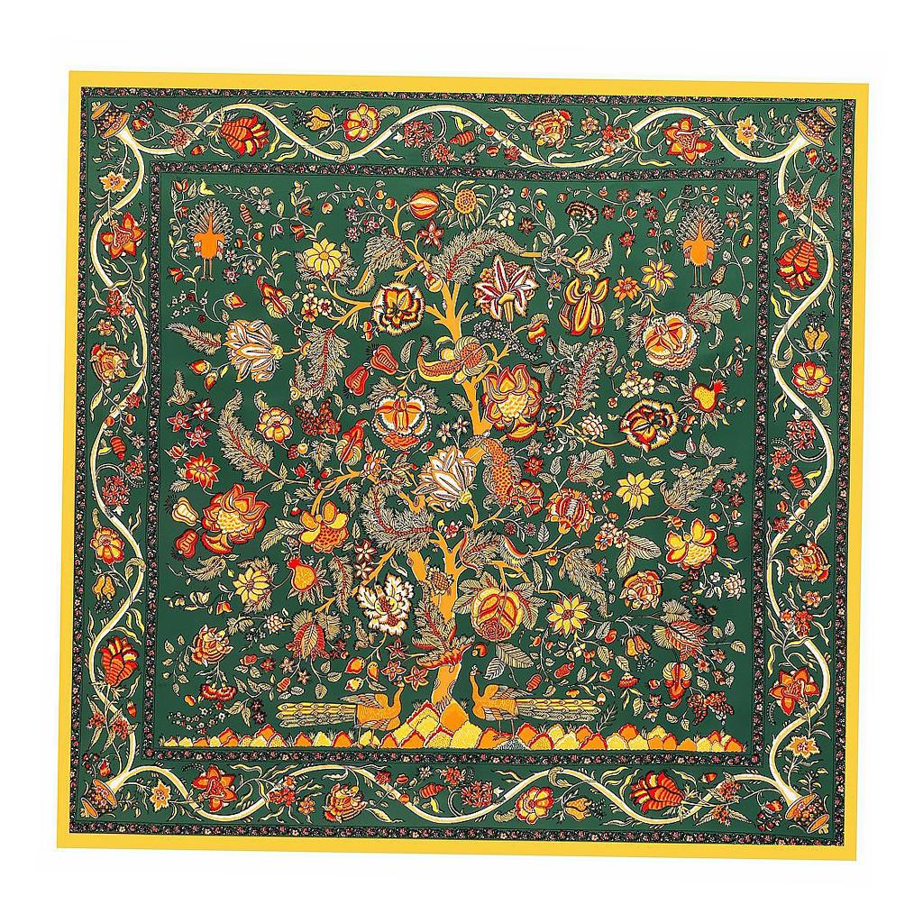 Square Scarf Flower Floral Scarf Bundle for Sleeping Wrap Headdress Green