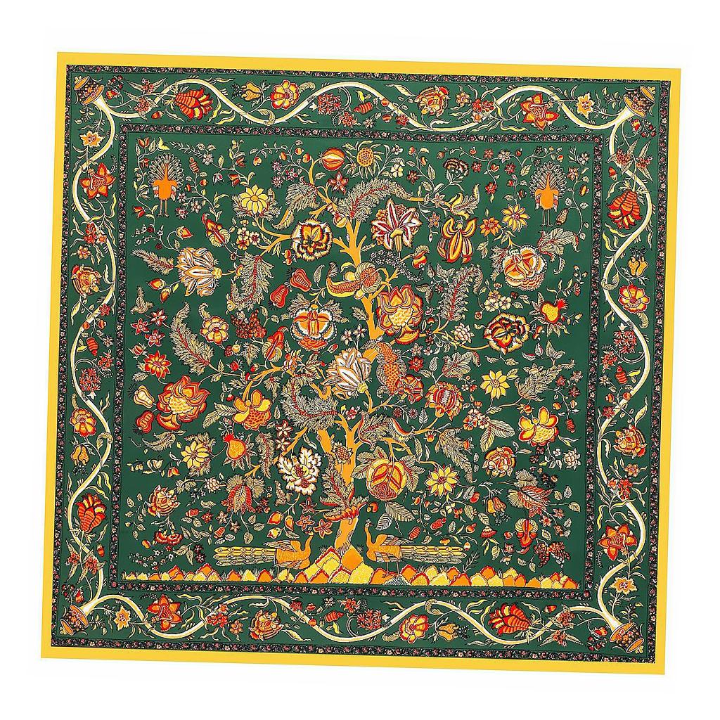 Square Scarf Flower Floral Scarf Bundle for Sleeping Wrap Headdress Green