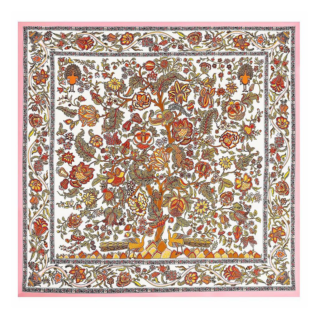 Square Scarf Flower Floral Scarf Bundle for Sleeping Wrap Headdress Pink