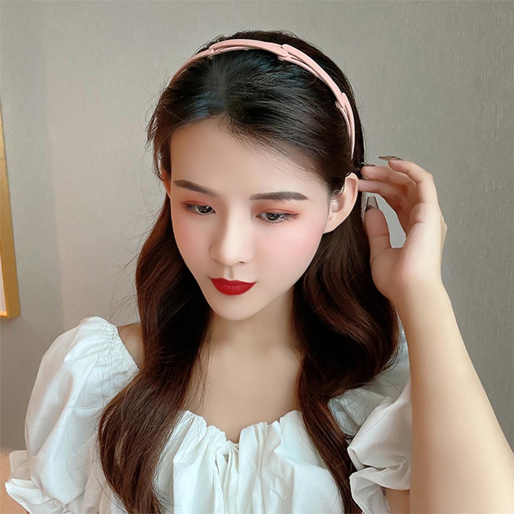 Retractable Hair Band Fashion Folding No Slip Headband for Men Women Pink