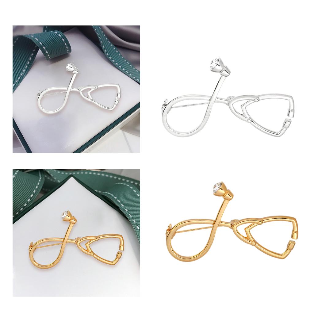 Stethoscopes Brooches Women Men Students Jewelry Brooch Pin Gift Gold