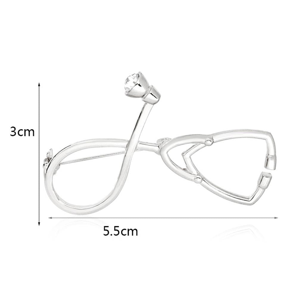Stethoscopes Brooches Women Men Students Jewelry Brooch Pin Gift Silver