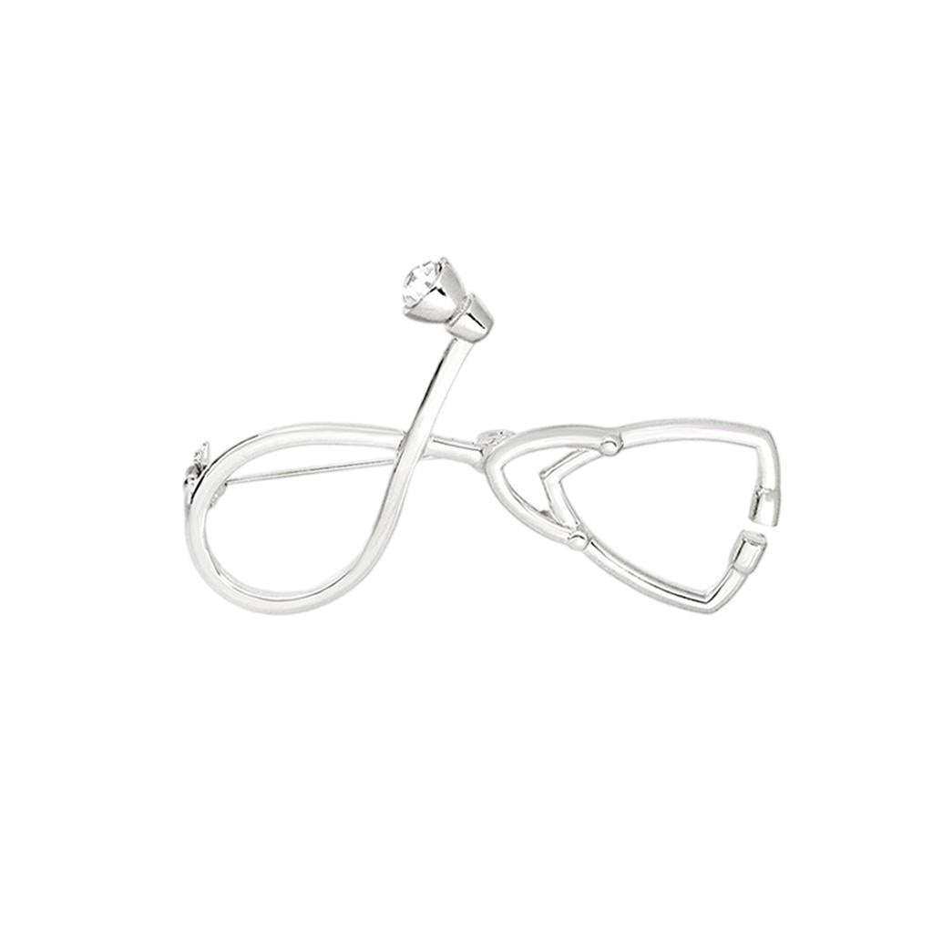 Stethoscopes Brooches Women Men Students Jewelry Brooch Pin Gift Silver