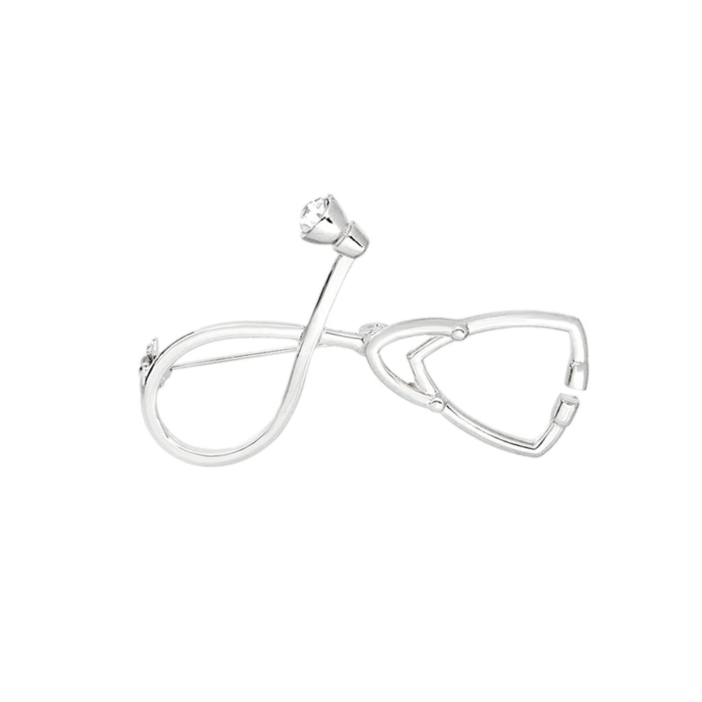 Stethoscopes Brooches Women Men Students Jewelry Brooch Pin Gift Silver