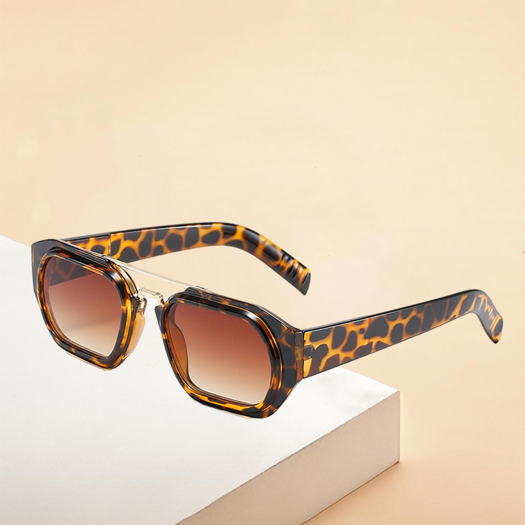 Trendy Retro Style Square Sun Glasses Party Props UV400 Glasses Leopard