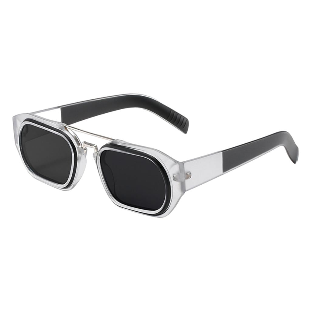 Trendy Retro Style Square Sun Glasses Party Props UV400 Glasses Black Gray