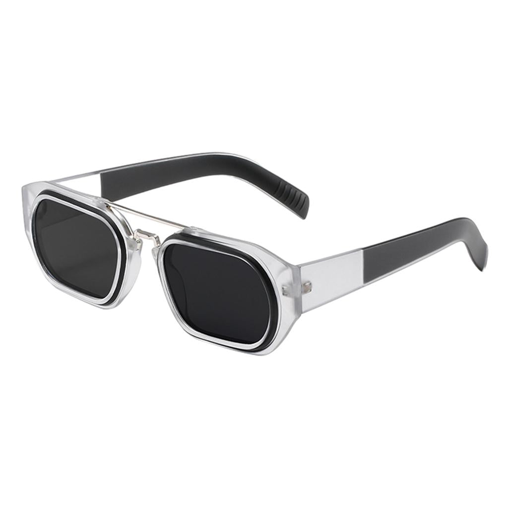 Trendy Retro Style Square Sun Glasses Party Props UV400 Glasses Black Gray