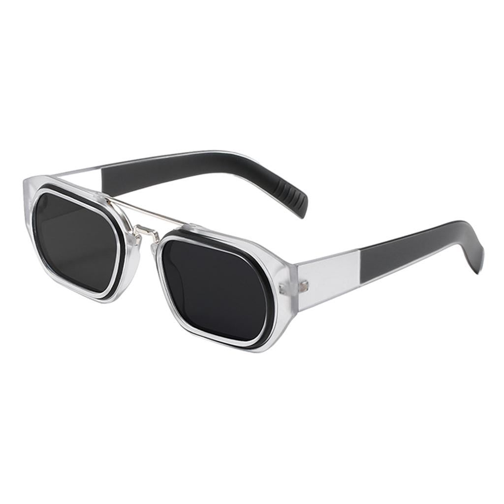 Trendy Retro Style Square Sun Glasses Party Props UV400 Glasses Black Gray