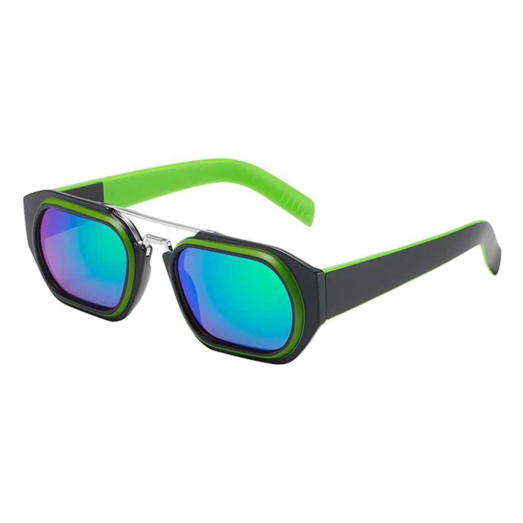 Trendy Retro Style Square Sun Glasses Party Props UV400 Glasses Black Green