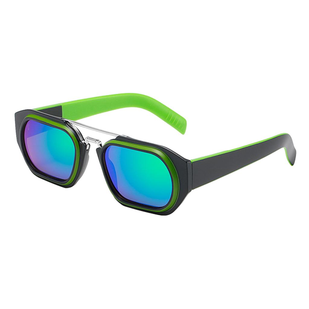 Trendy Retro Style Square Sun Glasses Party Props UV400 Glasses Black Green
