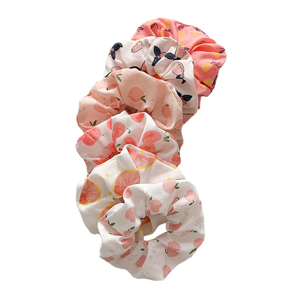Hair Scrunchie Elastic Ponytail Ties Fashion Pony Tail Holder Band Bobbles 6PCS Pink