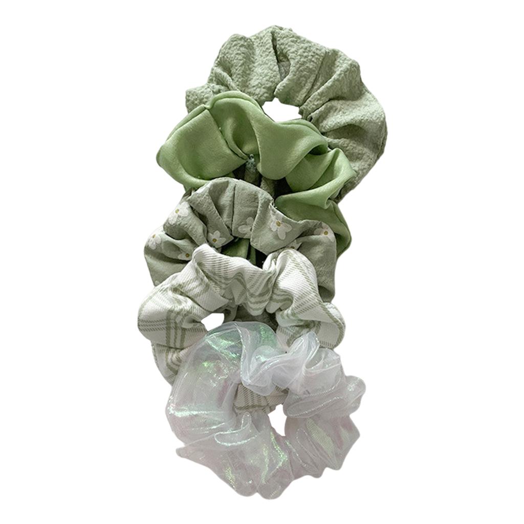 Hair Scrunchie Elastic Ponytail Ties Fashion Pony Tail Holder Band Bobbles 5PCS Green