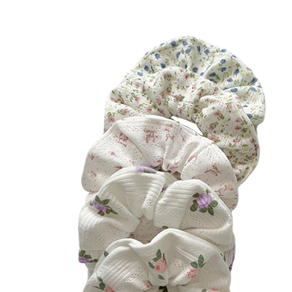 Hair Scrunchie Elastic Ponytail Ties Fashion Pony Tail Holder Band Bobbles 5PCS White