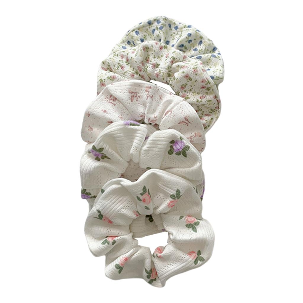 Hair Scrunchie Elastic Ponytail Ties Fashion Pony Tail Holder Band Bobbles 5PCS White