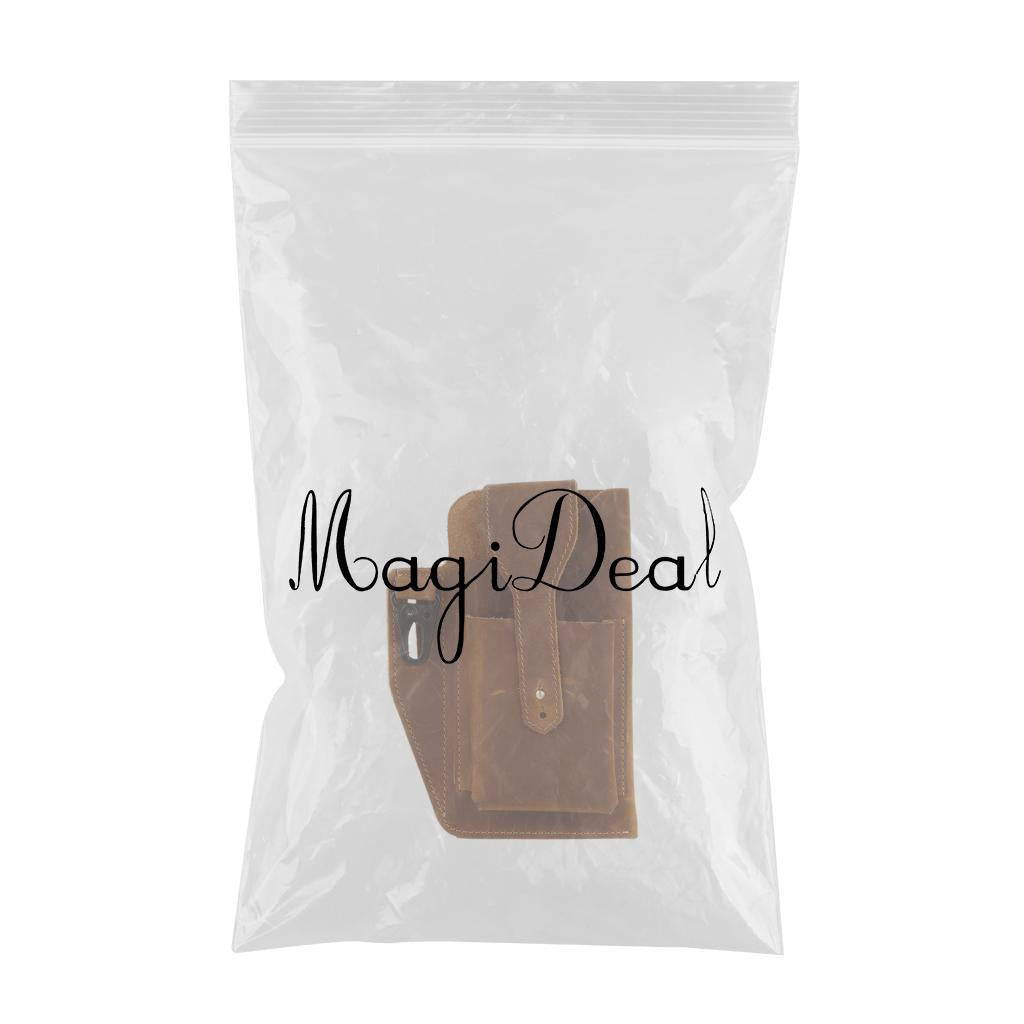 Men Leather Phone Holster Belt Bag Pocket Key Holder Waist Bag Purse Brown