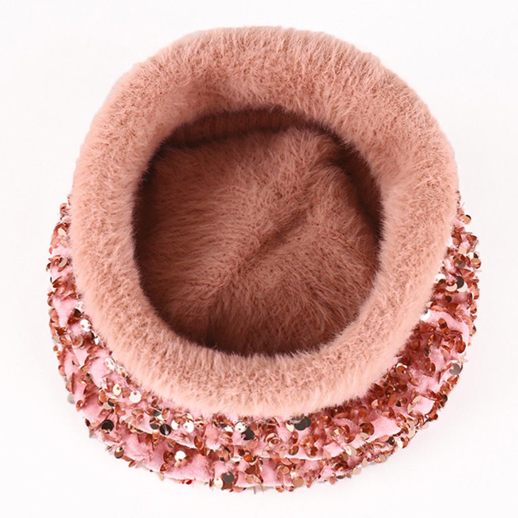WOMENS LADIES KNIT WINTER POM POM SKI BEANIE HAT FLEECE LINING Pink