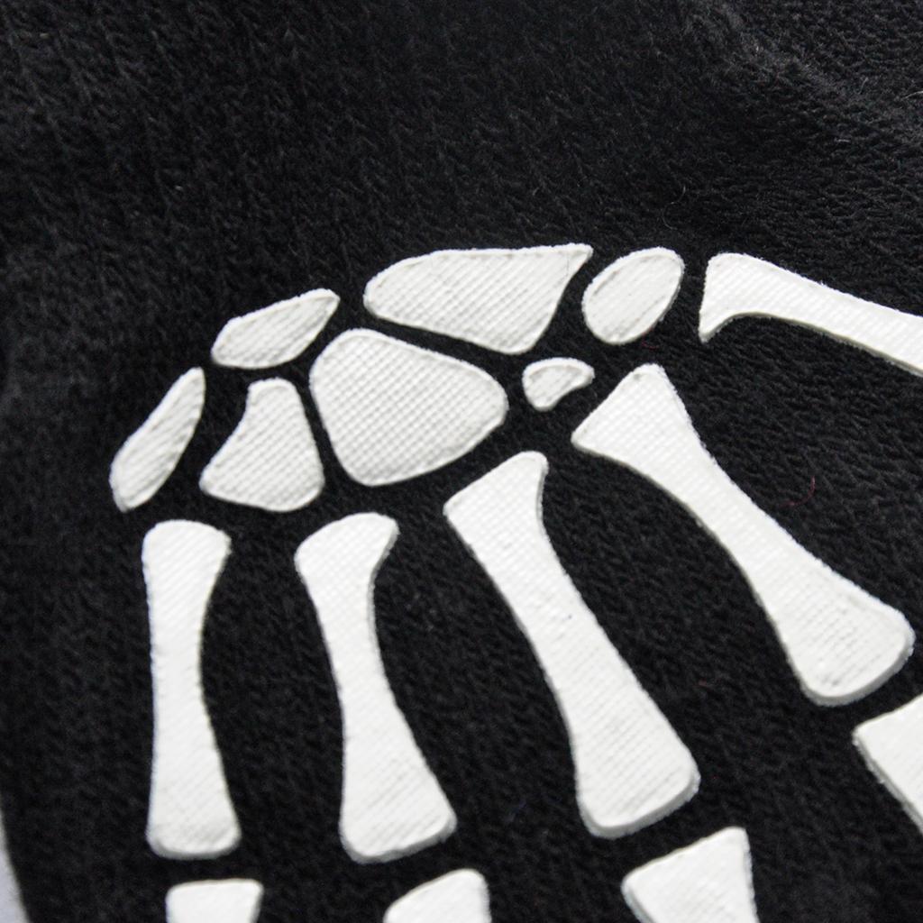 Halloween Skeleton Half Finger Gloves Winter for Cosplay Kids Skull