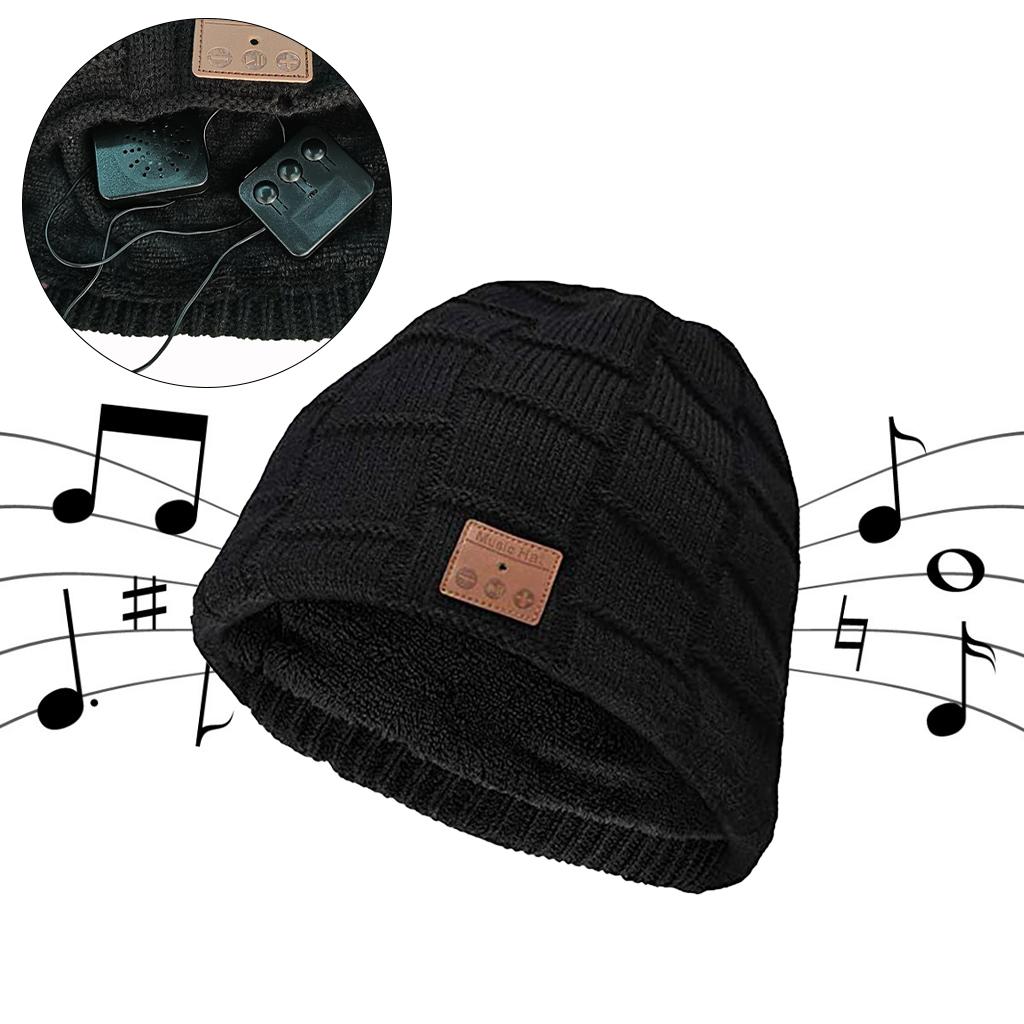 Bluetooth Warm Headset Music Plush Hat Skull with Headphone Speaker