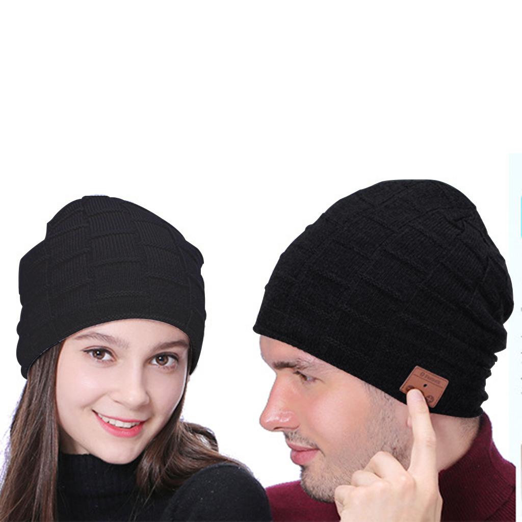 Bluetooth Warm Headset Music Plush Hat Skull with Headphone Speaker