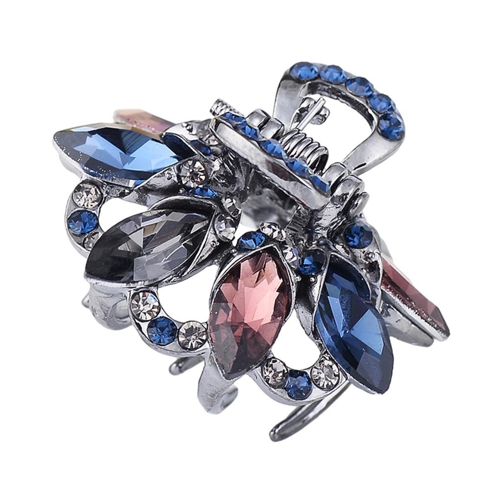 Hair Clip Claw Rhinestone Crystal Gripper for Thin Hair Ladies Mixed Color