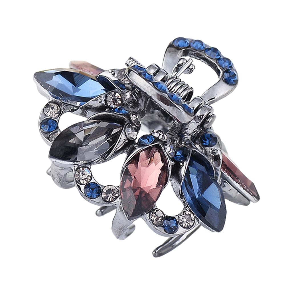 Hair Clip Claw Rhinestone Crystal Gripper for Thin Hair Ladies Mixed Color