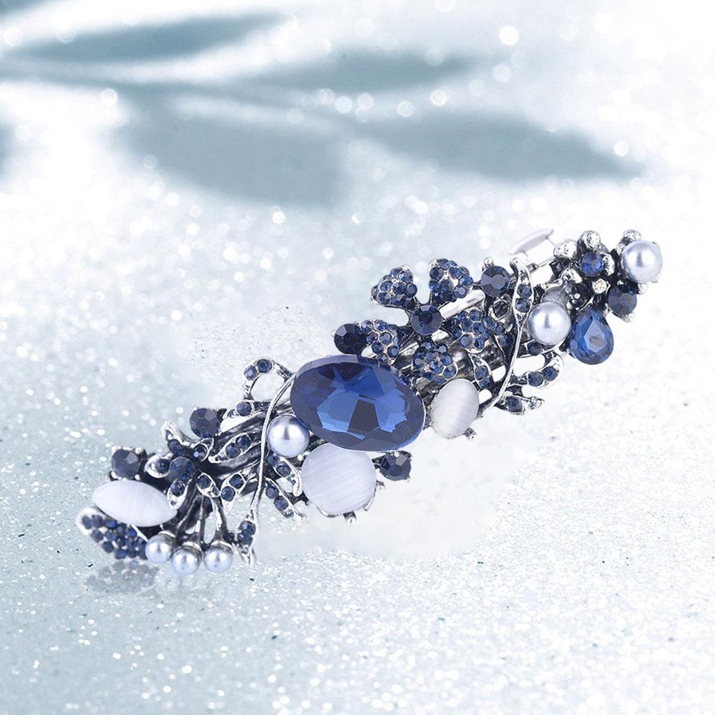 Hair Barrette Clamp Elegant Jewelry Clip for Wedding Women 651 Pearl Flower