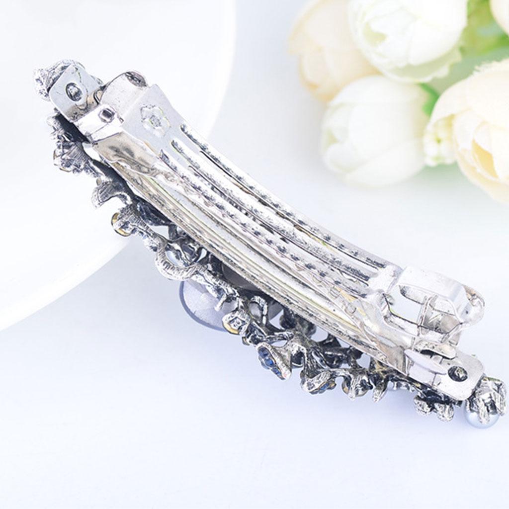 Hair Barrette Clamp Elegant Jewelry Clip for Wedding Women 651 Pearl Flower