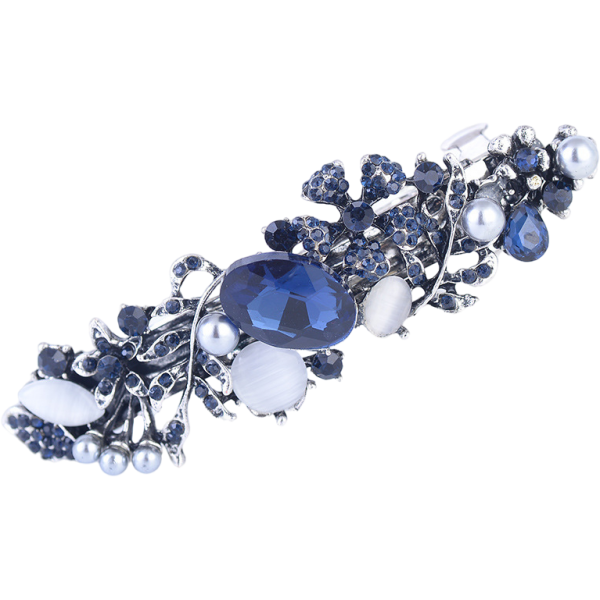 Hair Barrette Clamp Elegant Jewelry Clip for Wedding Women 651 Pearl Flower