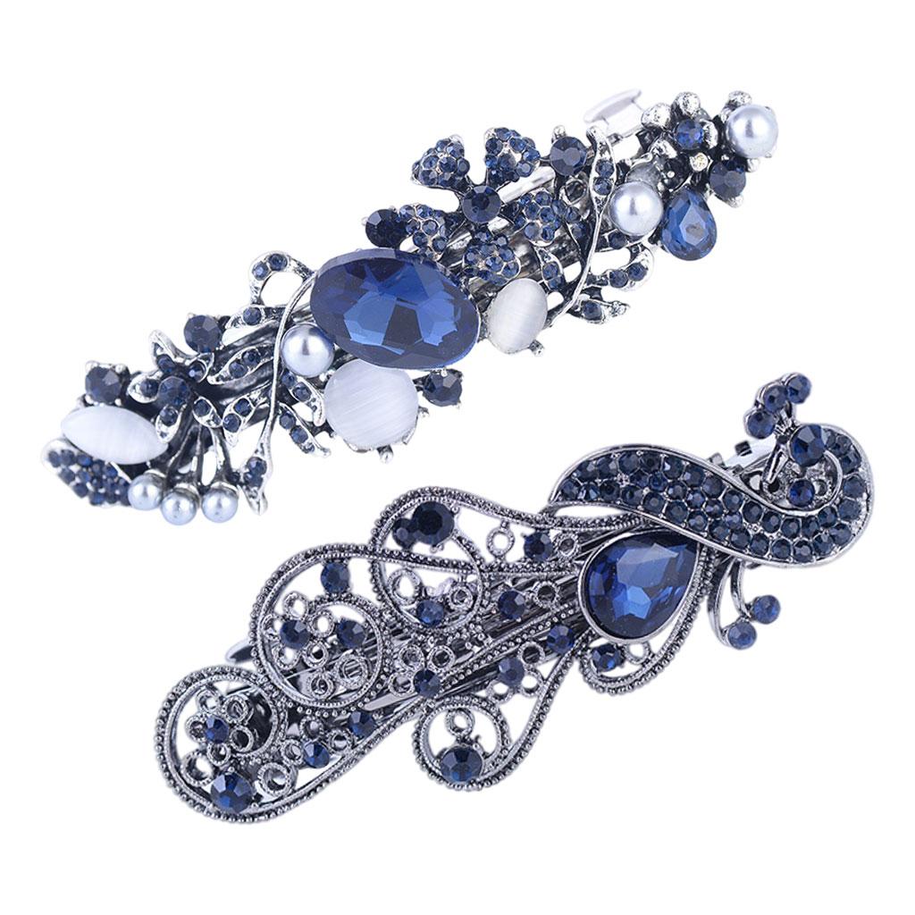 Hair Barrette Clamp Elegant Jewelry Clip for Wedding Women 651 Pearl Flower
