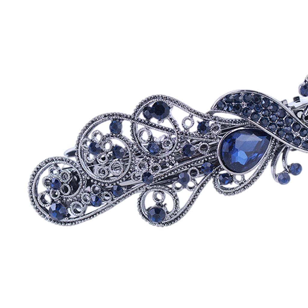 Hair Barrette Clamp Elegant Jewelry Clip for Wedding Women  658 Blue