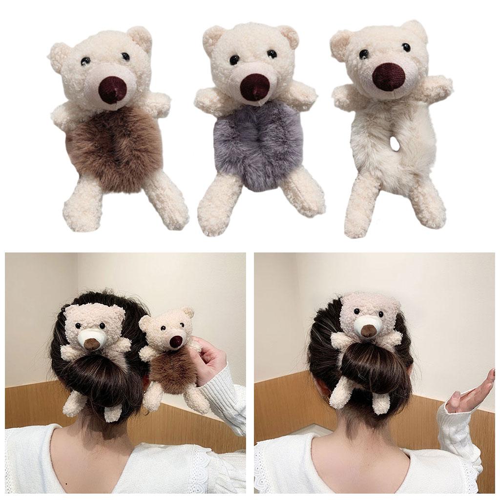 Elastic Hair Ties Hair Bands Ponytail Holder Ring Hair Styling Jewelry Bronw