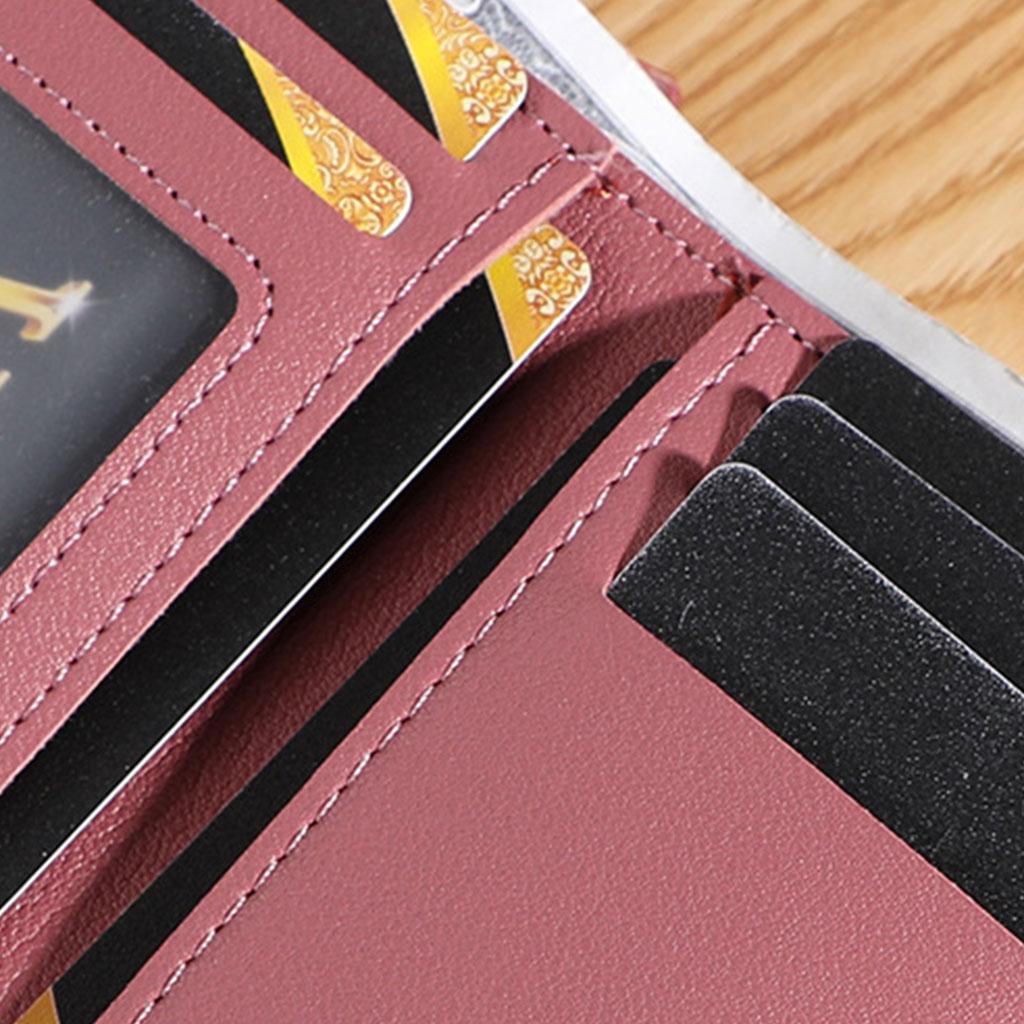 Female Lady Small Coin Purse Slim Wallet Bag Handbag Travel Purse Dark Pink