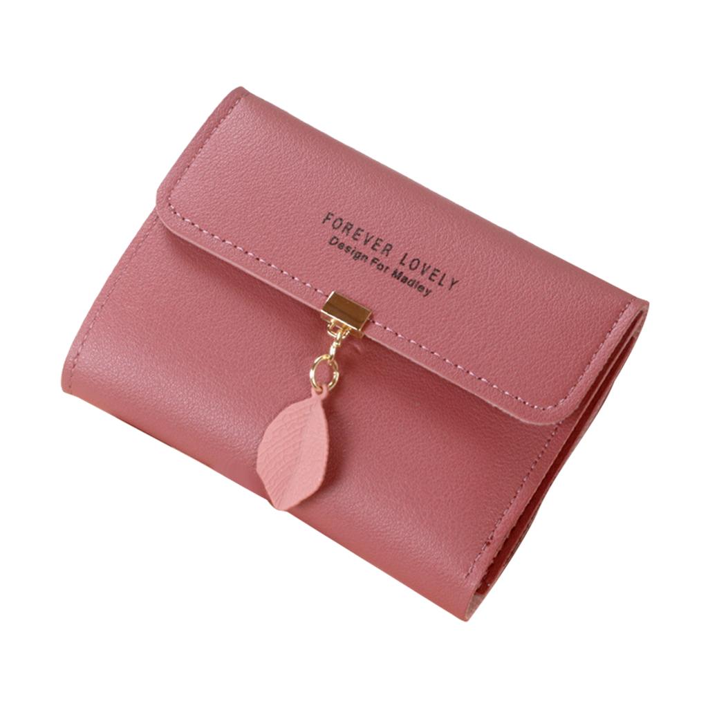Female Lady Small Coin Purse Slim Wallet Bag Handbag Travel Purse Dark Pink