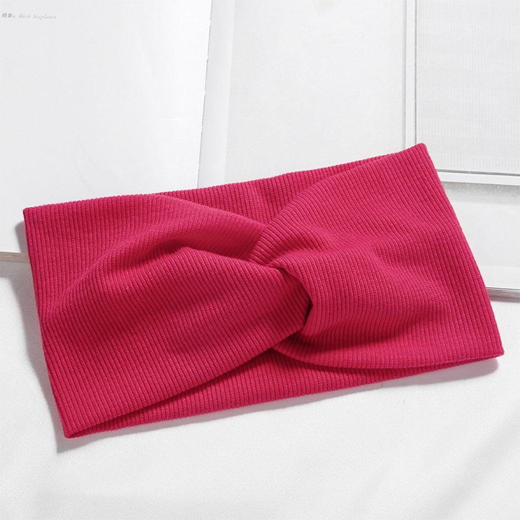 Women's Stretchy Hair Bands Girls Headwrap Bandage for Yoga Hair Accessories Rose Red
