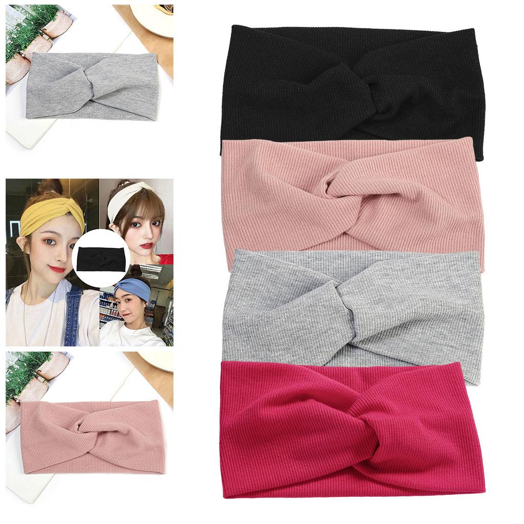 Women's Stretchy Hair Bands Girls Headwrap Bandage for Yoga Hair Accessories Rose Red