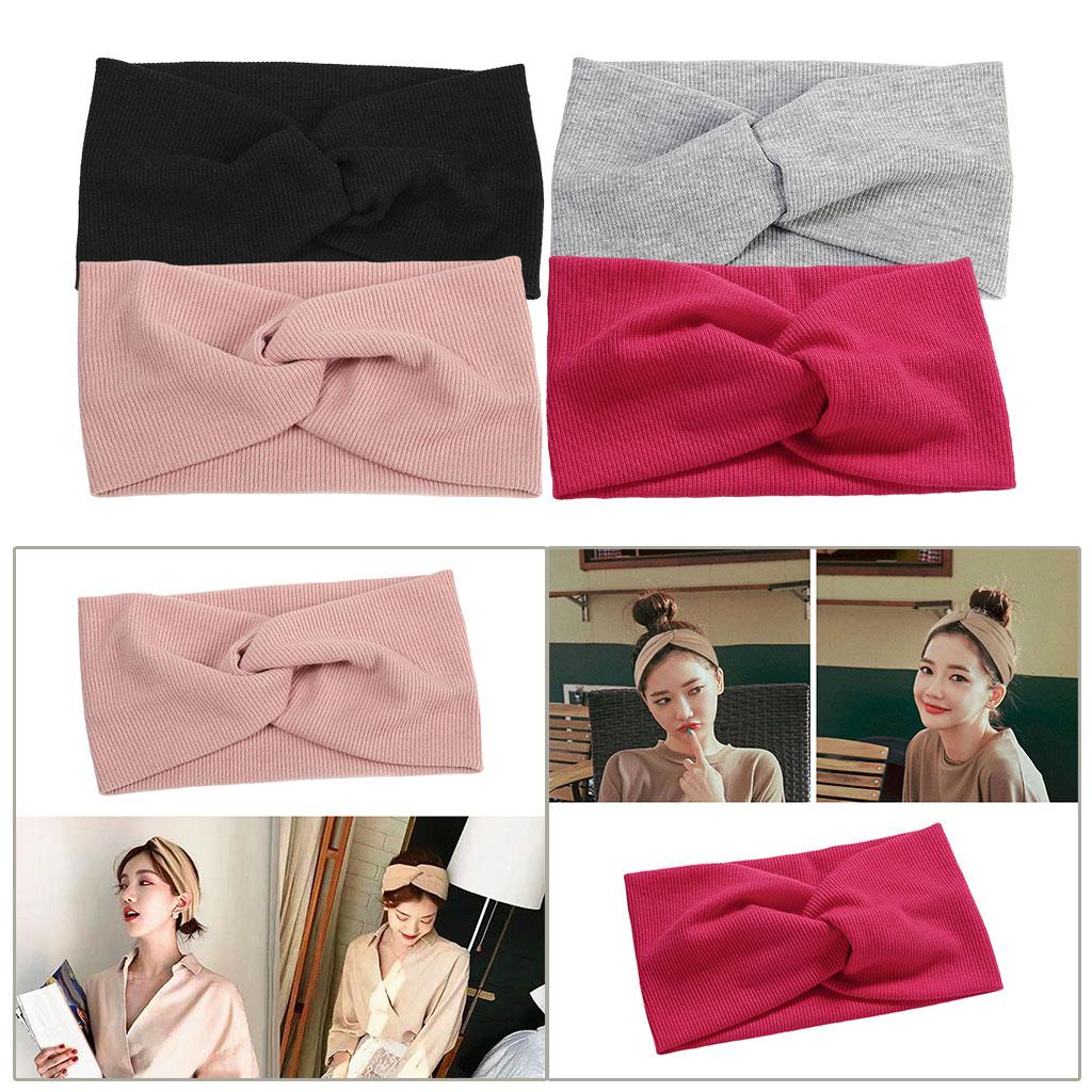 Women's Stretchy Hair Bands Girls Headwrap Bandage for Yoga Hair Accessories Rose Red