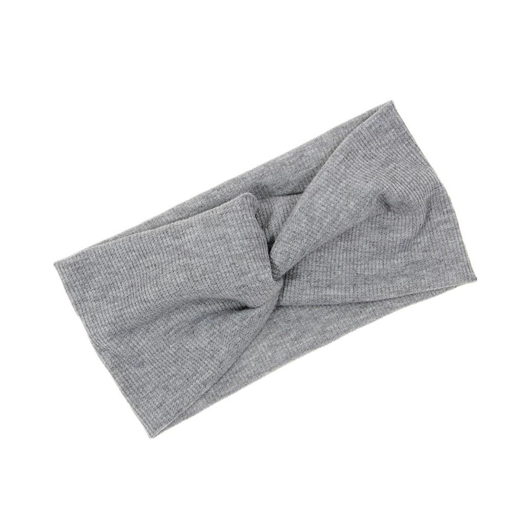 Women's Stretchy Hair Bands Girls Headwrap Bandage for Yoga Hair Accessories Gray
