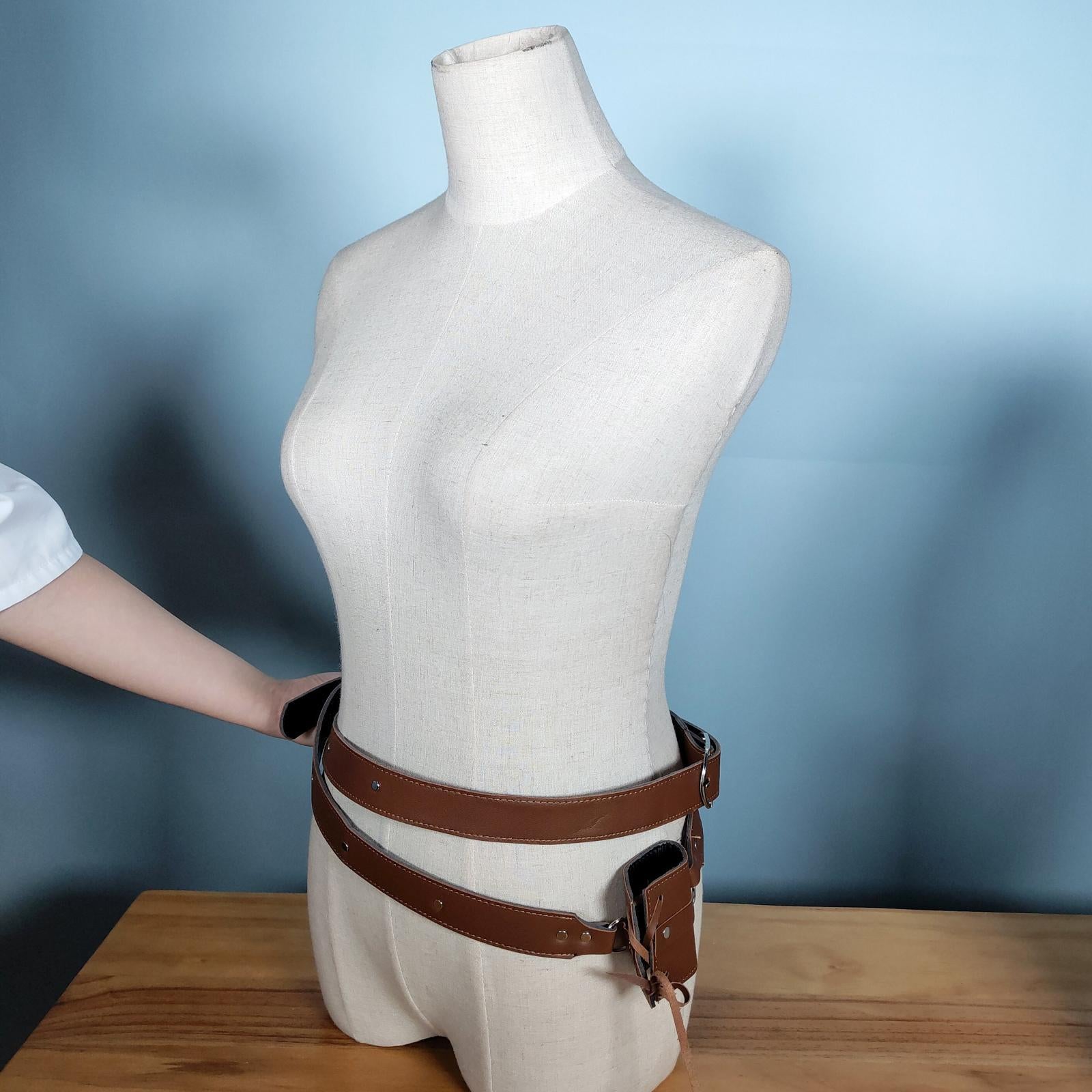 Medieval Costume Lace Up Sword Holster Knight Belt Rapier Scabbard Holder Brown