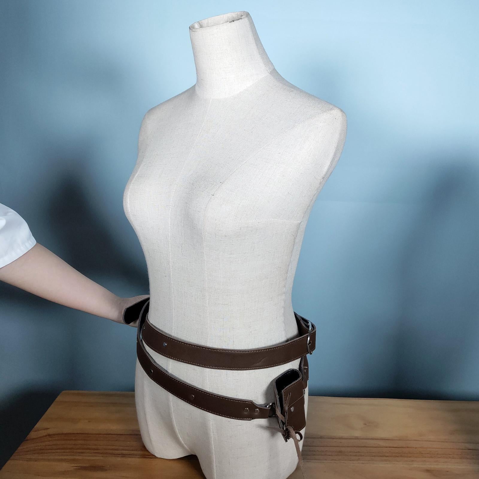 Medieval Costume Lace Up Sword Holster Knight Belt Rapier Scabbard Holder Dark Brown