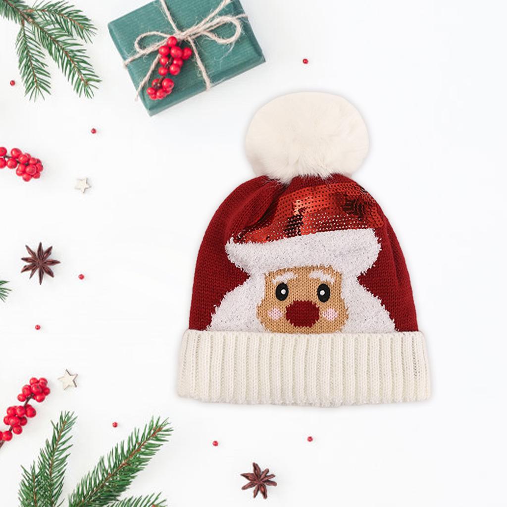 Winter Children Hat with Pom for Boys Girls Santa  Single Hat