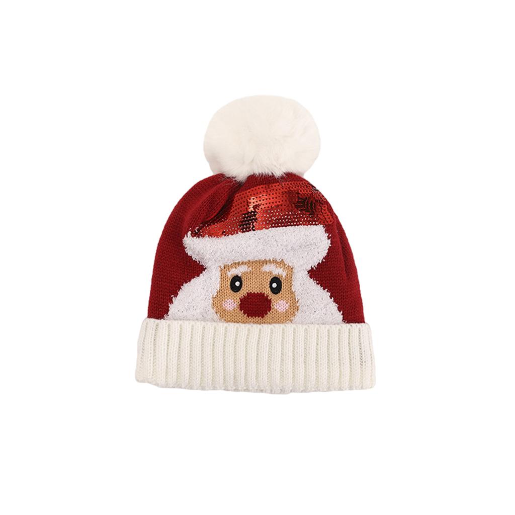 Winter Children Hat with Pom for Boys Girls Santa  Single Hat