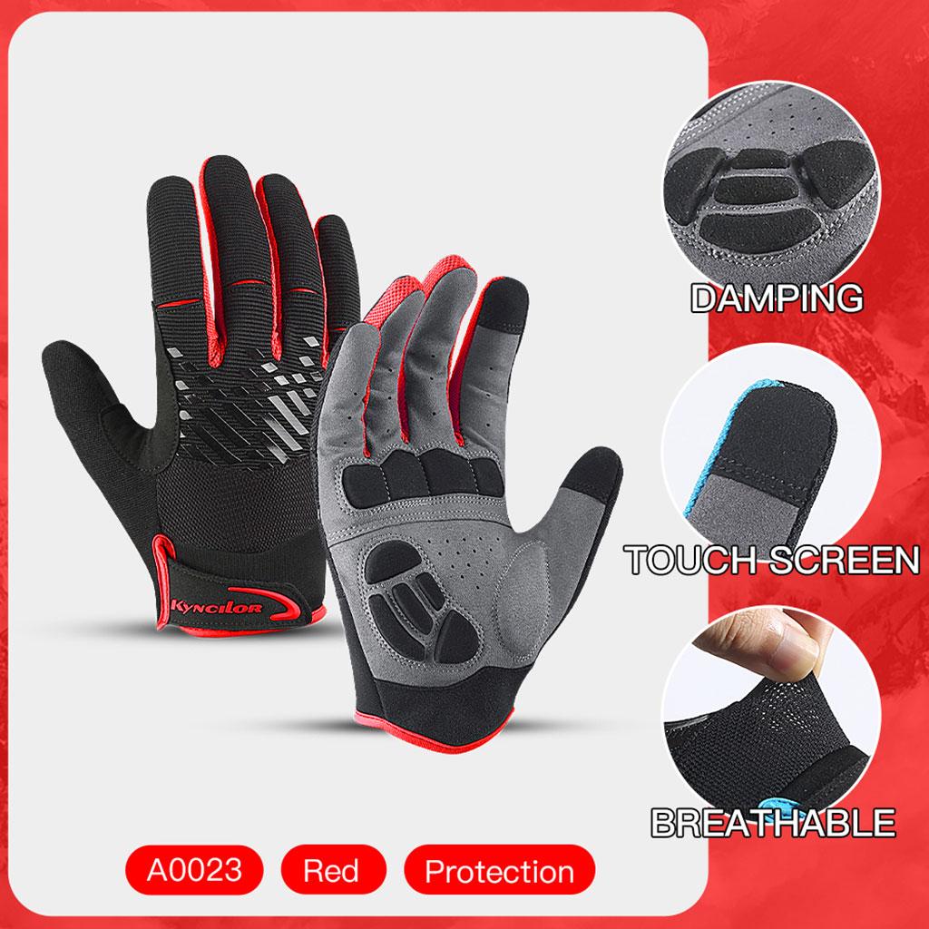 Bicycle Gloves Breathable Bike Sports Riding Equipment Mittens Red L