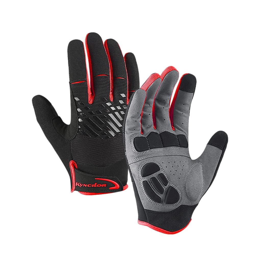 Bicycle Gloves Breathable Bike Sports Riding Equipment Mittens Red L