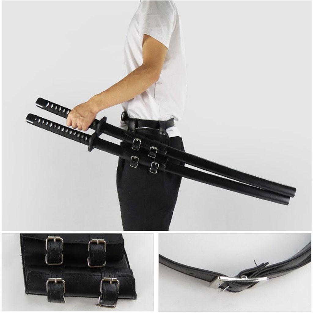 Medieval Sword Holder PU Leather Rapier Belt Waist Sheath Strap Two Pieces